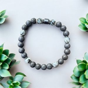 Herr armband i lava stenar