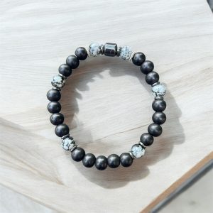 Herr armband med matta glaspärlor