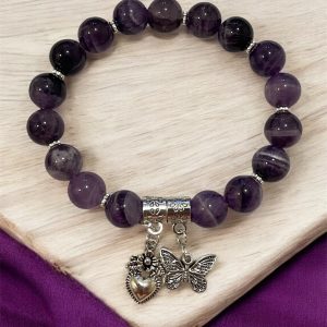 Lila stenpärlor ( Tungt Armband )